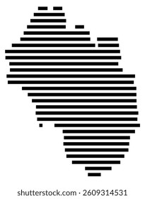 Symbol Map of the County Yancey (North Carolina) showing the County with a few black horizontal lines
