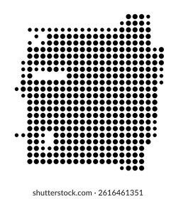 Symbol Map of Delray Beach (United States) showing the city with a pattern of just a few black dots