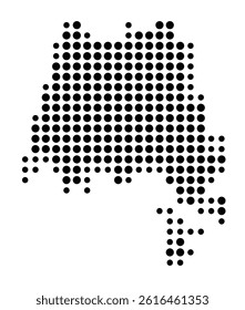 Symbol Map of Deltona (United States) showing the city with a pattern of just a few black dots