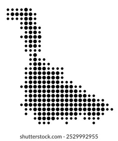 Symbol Map of the Departement Meurthe-et-Moselle (France) showing the territory with a pattern of black circles