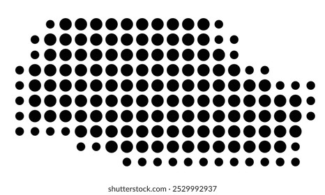 Mapa de símbolos do Departamento de Paris (França) mostrando o território com um padrão de círculos pretos