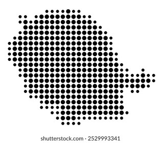Mapa de símbolos do departamento de Tarn (França) mostrando o território com um padrão de círculos pretos