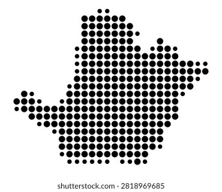 Symbol Map of the Department Sonsonate (El Salvador) showing the area with a pattern of black circles