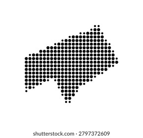 Symbol Map of Devonshire (Bermuda) showing the area with a pattern of black circles