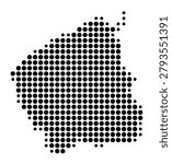 Symbol Map of the District Craigavon (Northern Ireland) showing the area with a pattern of black circles