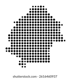 Symbol Map of Downey (United States) showing the city with a pattern of just a few black dots