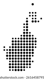 Symbol Map of Edinburg (United States) showing the city with a pattern of just a few black dots