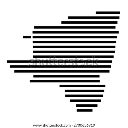 Symbol Map of El Monte (California, United States) showing the village or settlement with a pattern of just a few black horizontal lines