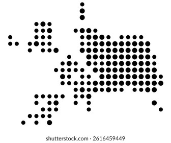 Symbol Map of Elgin (United States) showing the city with a pattern of just a few black dots