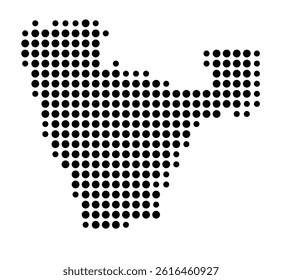 Symbol Map of Encinitas (United States) showing the city with a pattern of just a few black dots