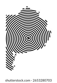 Symbol Map of the Federal District Buenos Aires (Argentina) showing the territory with a black spiral line