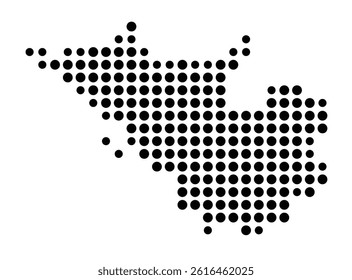 Symbol Map of Florissant (United States) showing the city with a pattern of just a few black dots