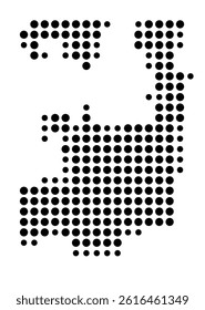 Symbol Map of Fort Lauderdale (United States) showing the city with a pattern of just a few black dots
