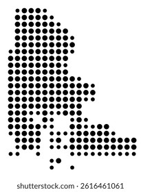 Symbol Map of Fort Smith (United States) showing the city with a pattern of just a few black dots