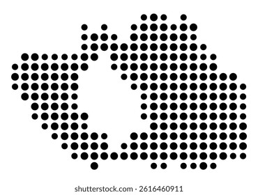 Symbol Map of Fremont (United States) showing the city with a pattern of just a few black dots