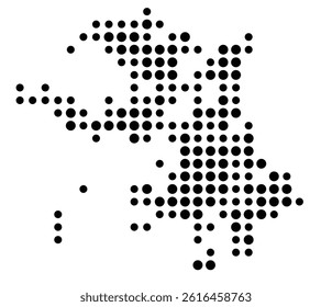 Symbol Map of Georgetown (United States) showing the city with a pattern of just a few black dots
