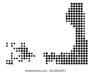 Symbol Map of Glendale (United States) showing the city with a pattern of just a few black dots