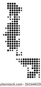 Symbol Map of Goodyear (United States) showing the city with a pattern of just a few black dots