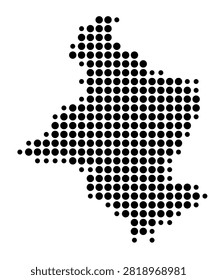 Symbol Map of the Governorate Sidi Bou Zid (Tunisia) showing the area with a pattern of black circles