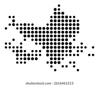Symbol Map of Grand Junction (United States) showing the city with a pattern of just a few black dots