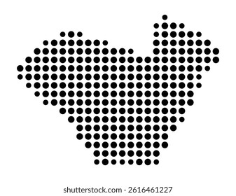 Symbol Map of Haverhill (United States) showing the city with a pattern of just a few black dots