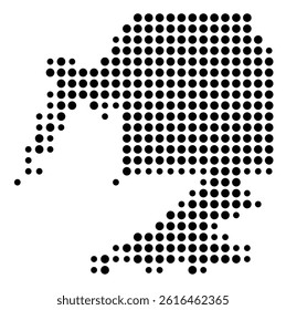 Symbol Map of Hesperia (United States) showing the city with a pattern of just a few black dots