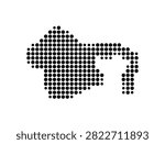 Symbol Map of the Highly Urbanized City Makati (Philippines) showing the area with a pattern of black circles