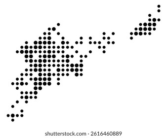 Symbol Map of Hoover (United States) showing the city with a pattern of just a few black dots