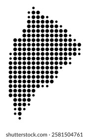 Symbol Map of the Island Agios Efstratios (Greece) showing the island with just a few black dots