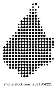 Symbol Map of the Island Amager (Denmark) showing the island with just a few black dots