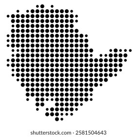 Symbol Map of the Island Anglesey (United Kingdom) showing the island with just a few black dots