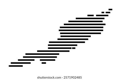 Symbol Map of the Island Anguilla (Anguilla) showing the island with horizontal black lines