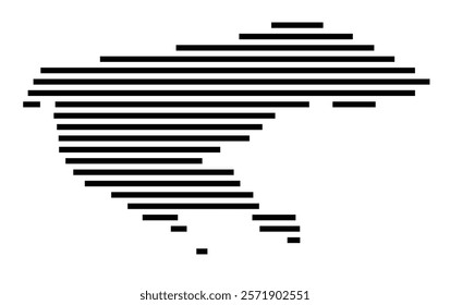 Symbol Map of the Island Borkum (Germany) showing the island with horizontal black lines