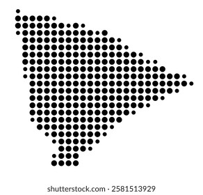 Symbol Map of the Island Buariki (Kiribati) showing the island with just a few black dots