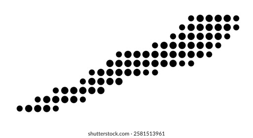 Symbol Map of the Island Cayman Brac (Cayman Islands) showing the island with just a few black dots