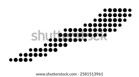 Symbol Map of the Island Cayman Brac (Cayman Islands) showing the island with just a few black dots