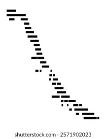 Symbol Map of the Island Cayo Cruz (Cuba) showing the island with horizontal black lines