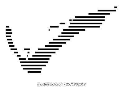 Symbol Map of the Island Cayo del Rosario (Cuba) showing the island with horizontal black lines