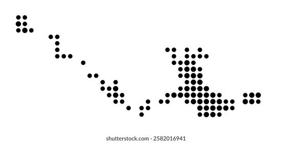 Symbol Map of the Island Cayo Ernest Thaelmann (Cuba) showing the island with just a few black dots