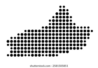 Symbol Map of the Island Clare (Ireland) showing the island with just a few black dots
