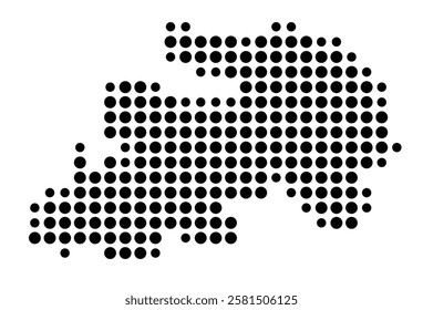 Symbol Map of the Island Drvenik Veli (Croatia) showing the island with just a few black dots