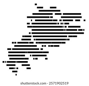 Symbol Map of the Island East Falkland (Falkland Islands) showing the island with horizontal black lines