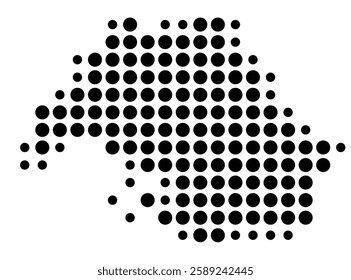 Symbol Map of the Island Efate (Vanuatu) showing the island with just a few black dots