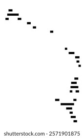 Symbol Map of the Island Eleuthera (Bahamas) showing the island with horizontal black lines