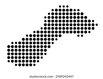 Symbol Map of the Island Emae (Vanuatu) showing the island with just a few black dots