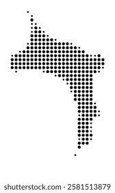 Symbol Map of the Island Gardiners (United States) showing the island with just a few black dots