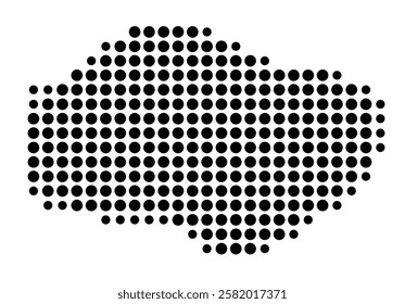 Symbol Map of the Island Grande Cayemite (Haiti) showing the island with just a few black dots