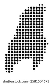 Symbol Map of the Island Great Cumbrae Island (United Kingdom) showing the island with just a few black dots