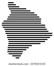 Symbol Map of the Island Hawaii (United States) showing the island with horizontal black lines