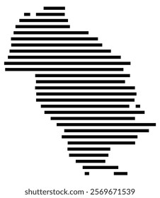 Symbol Map of the Island Hoy (United Kingdom) showing the island with horizontal black lines